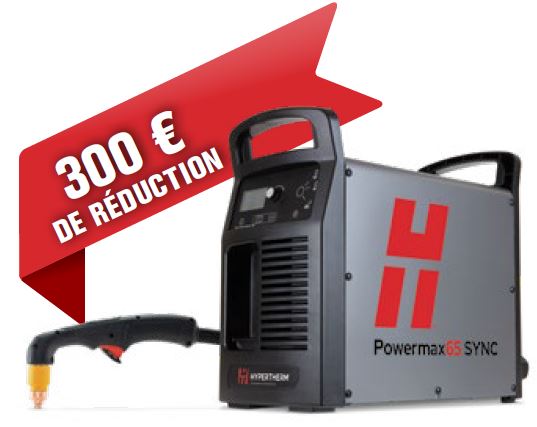 Plasma HYPERTHERM Powermax 65 SYNC 400 V Torche manuelle 75° Longueur 7.50m - 4
