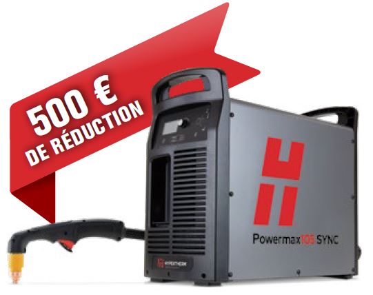 Plasma HYPERTHERM Powermax 105 SYNC 400 V Torche manuelle 75° Longueur 7.50m - 4