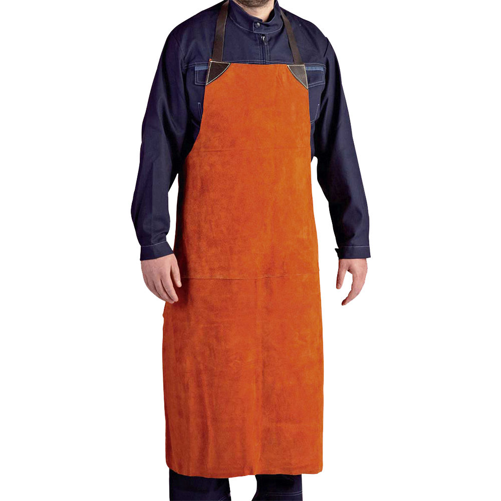Tablier de soudeur Cuir croûte de bovin 110x70cm avec bretelles - 0