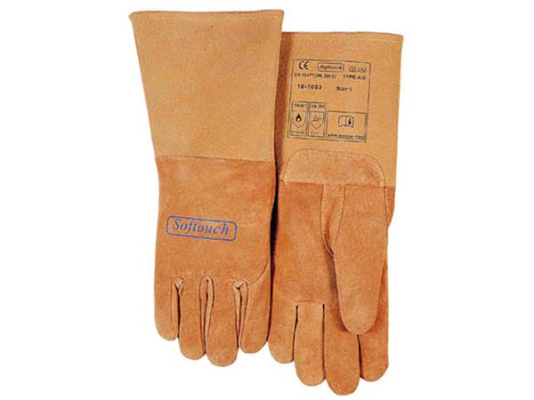 Gants Soudeur TIG cuir de porc "SOFTouch" manchette 15cm (Taille 9,5) - 0