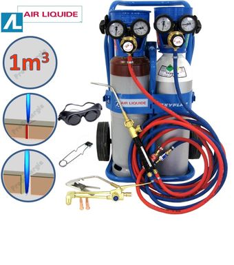Poste Oxy-Acétylénique (Oxygène 1m³-Acétylène 0,8m³) + Equipement soudage/coupage - 0