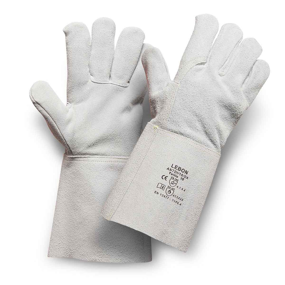 Gants de soudeur Cuir croûte de bovin, Doublure molletonnée 100%Coton - 0