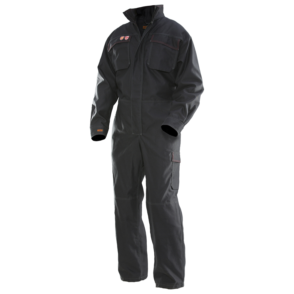 Combinaison Soudeur JOBMAN 100% Coton Retardateur de Flamme 350g (Noir) - 0