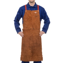 Tablier de soudeur Cuir croûte de bovin 91x60cm avec bretelles croisées