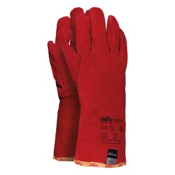 Gants soudeur Rouge, Cuir croûte de vachette Anti-chaleur Taille 10
